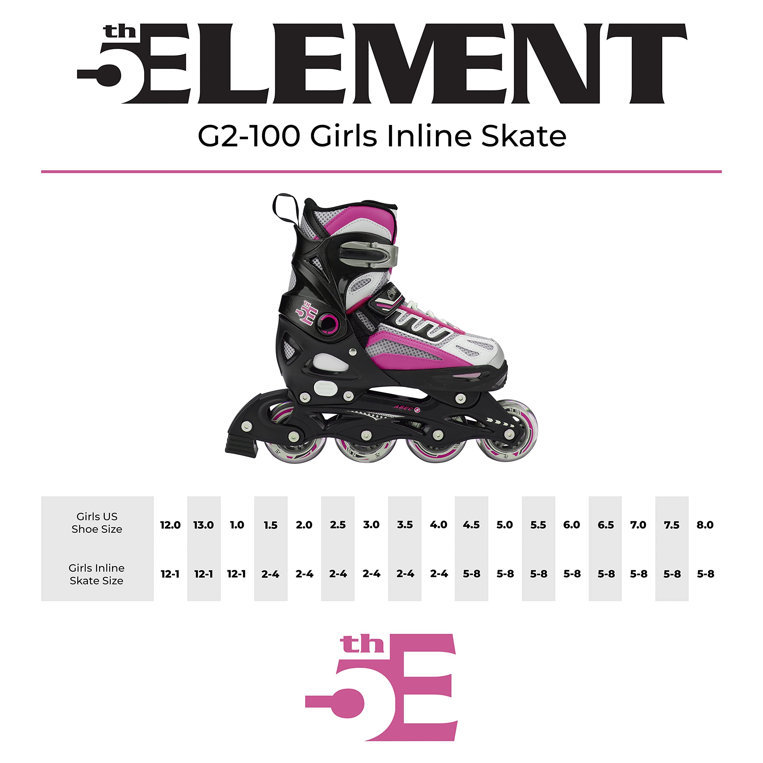 5th Element Kids Adjustable Inline Skates for Boys and Girls with Ankle Support Roller Skates-Includes Skate Bag - Image 5